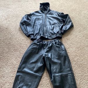 Custom leather jogging suit XL